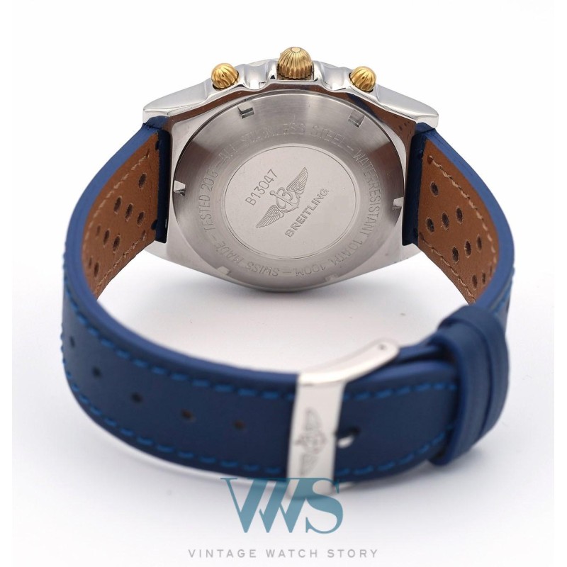 BREITLING (Chronographe Chronomat Or & Acier - Blue / ref. B13047), vers 1991