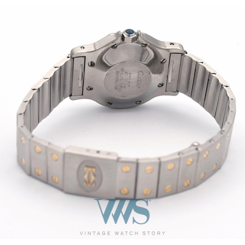 CARTIER (Santos Homme Ronde Octagon - Automatique  / Or & Acier / ref. 2966), vers 1990