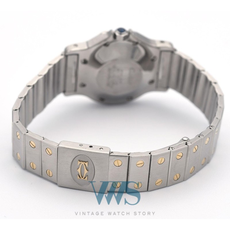 CARTIER (Santos Homme Ronde Octagon - Automatique  / Or & Acier / ref. 2966), vers 1990