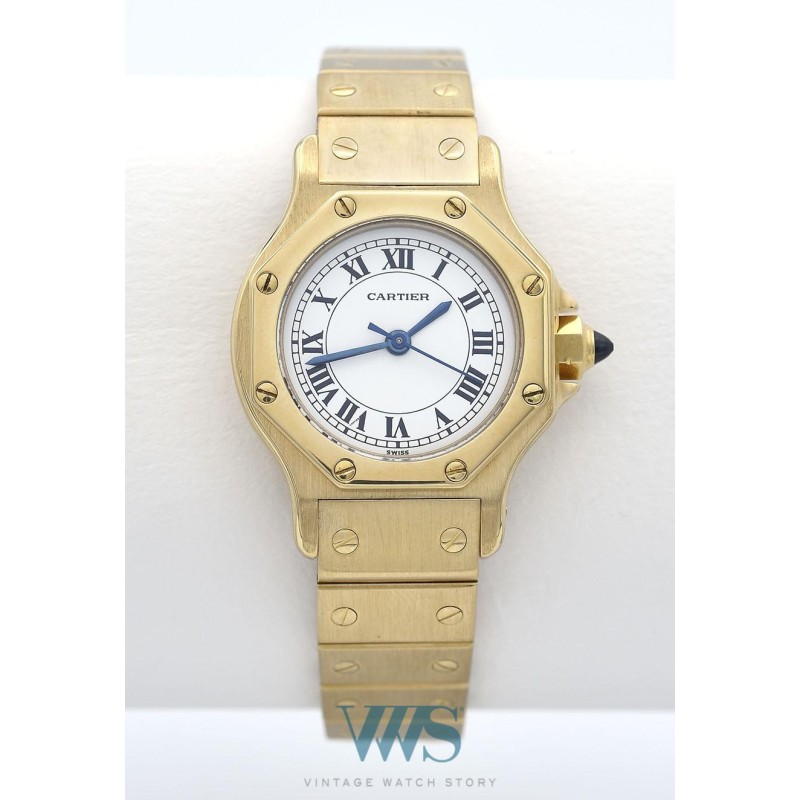CARTIER (Santos Ronde Octagon Lady Automatique / Or Jaune / ref.