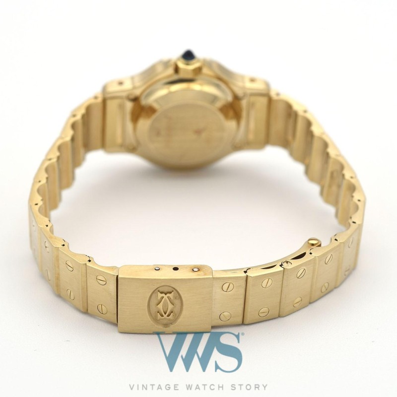 CARTIER (Santos Ronde Octagon Lady Automatique / Or Jaune / ref. 0906), vers 1985