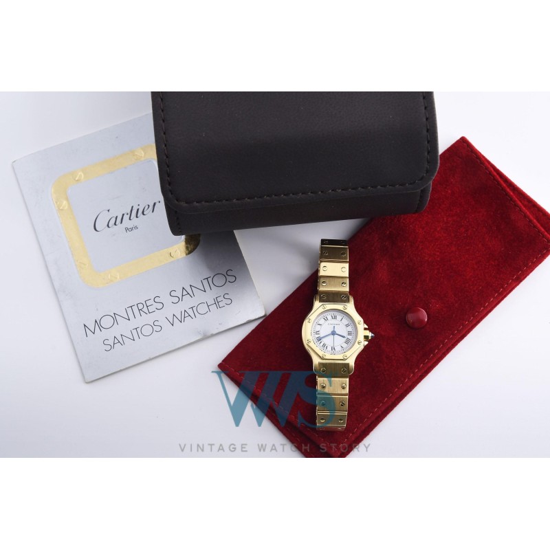 CARTIER (Santos Ronde Octagon Lady Automatique / Or Jaune / ref. 0906), vers 1985