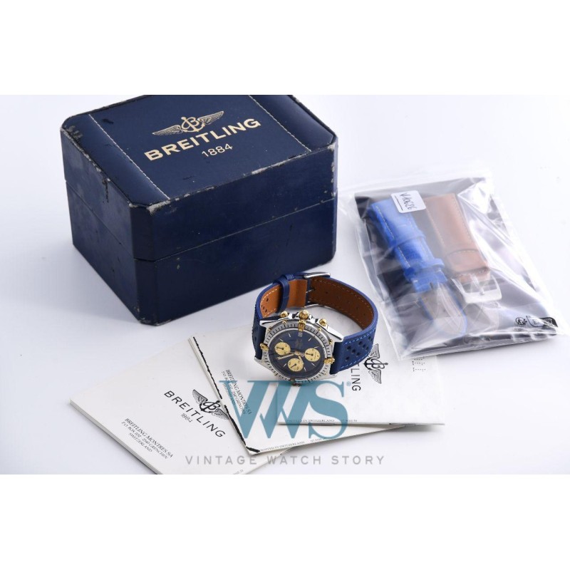 BREITLING (Chronographe Chronomat Or & Acier - Blue / ref. B13047), vers 1991