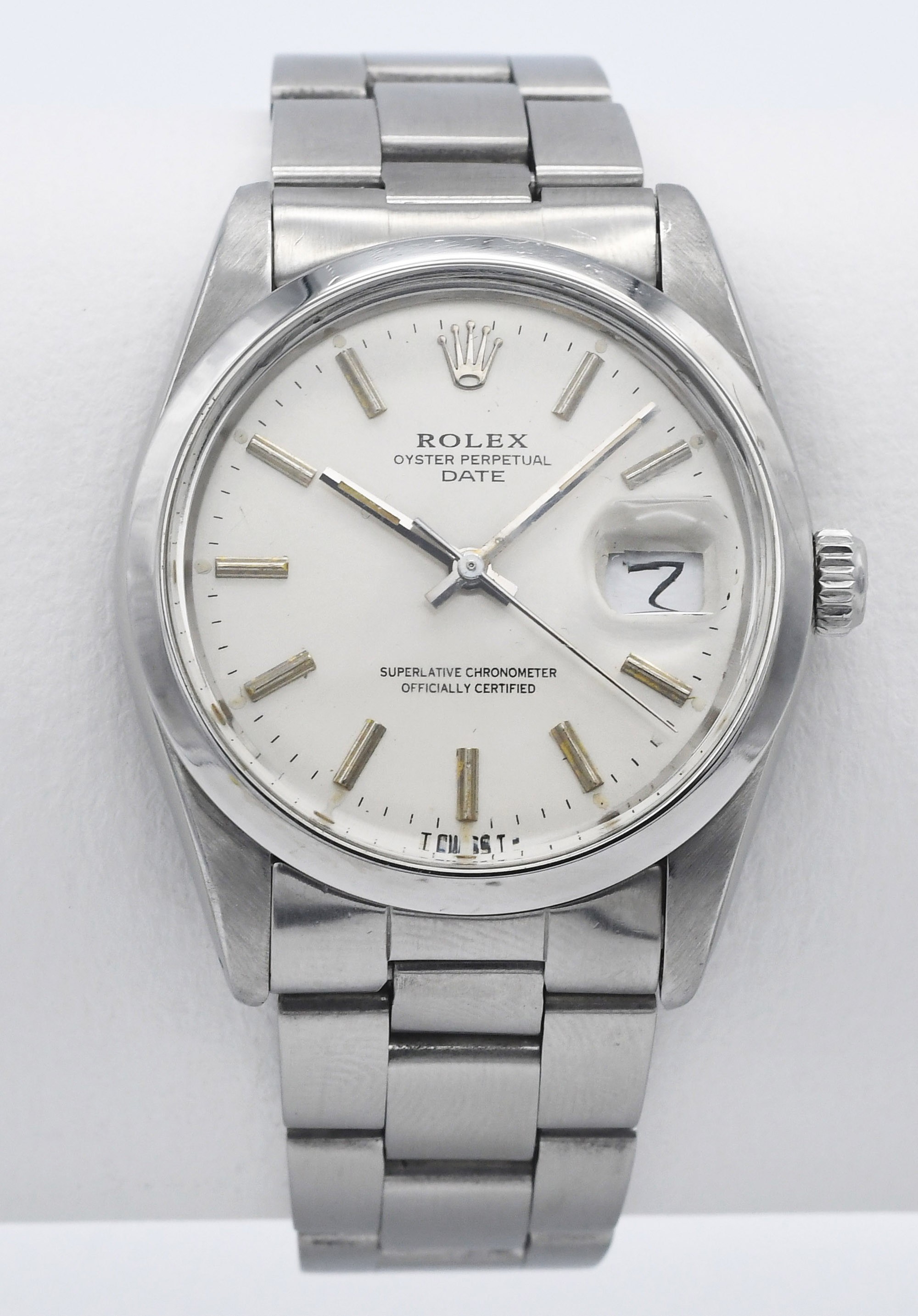 rolex oyster perpetual date silver