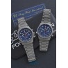 PRESTIGE WATCH INTERNATIONAL (Chronographe By Orfina Suisse, Gris "Logo only" - Cadran bleu / réf. 7183D), vers 1980