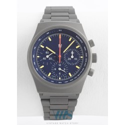PRESTIGE WATCH INTERNATIONAL (Chronographe By Orfina Suisse, Gris "Logo only" - Cadran bleu / réf. 7183D), vers 1980