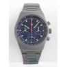 PRESTIGE WATCH INTERNATIONAL (Chronographe By Orfina Suisse, Gris "Logo only" - Cadran bleu / réf. 7183D), vers 1980