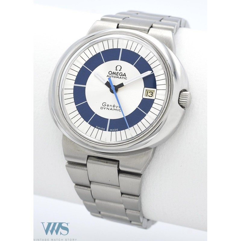OMEGA (Dynamic Genève Automatic - Date / Silver & Blue / ref. 166.108), vers 1976
