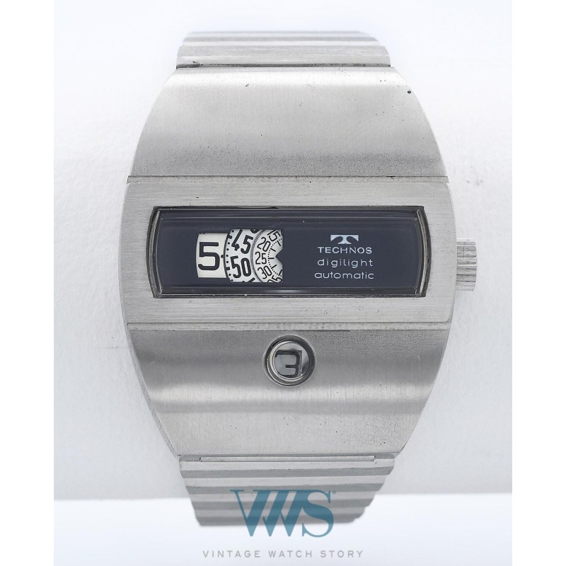 TECHNOS (Digilight Black / Heures Sautantes Date), vers 1970