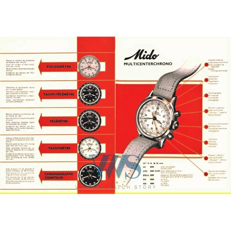 MIDO (Chronographe Imperméable Télèmétrique / Multi-centerchrono / ref. 4669 / 810422), vers 1944