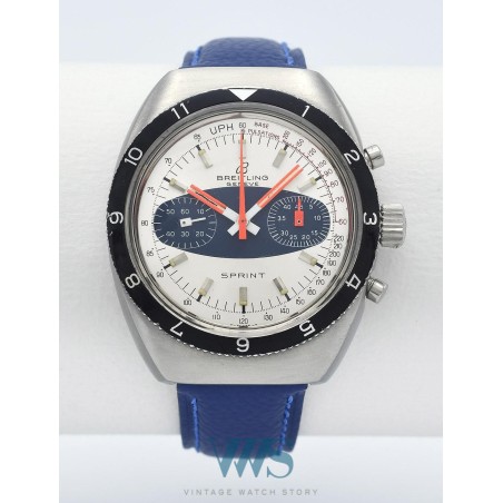 BREITLING (Chronographe Pilote Sprint - Tonneau Rallye Blue / ref. 2212), vers 1970