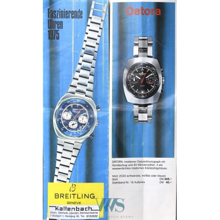 BREITLING (Chronographe Pilote Datora - Tonneau Coussin Black / ref. 34 / 2033), vers 1968