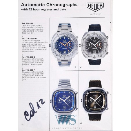 HEUER (CHRONOGRAPHE CALCULATOR - CHRONOMATIC / BLUE RÉF. 110.633 M), vers 1974