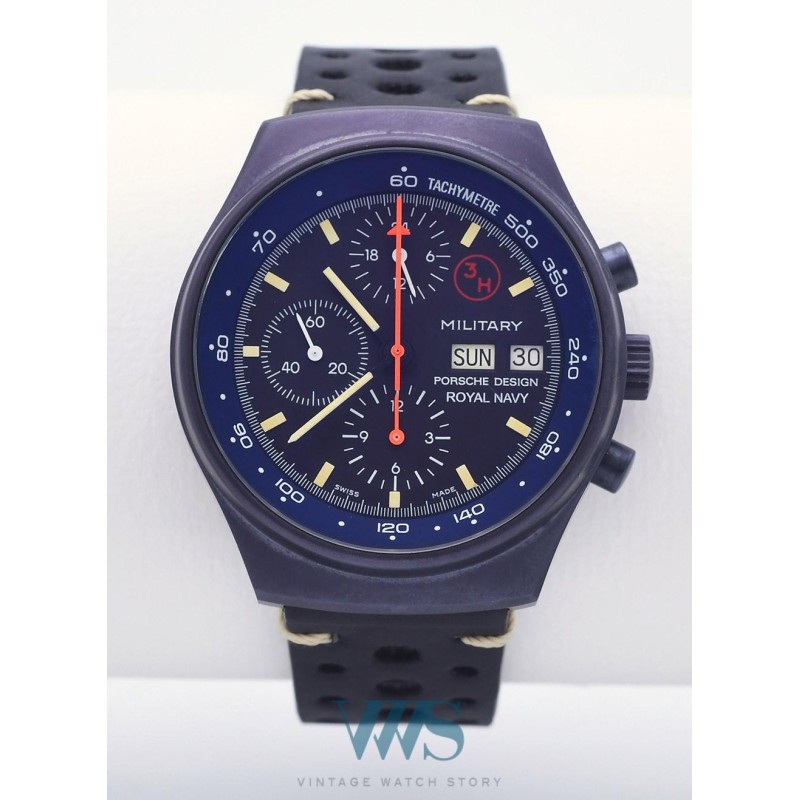 PORSCHE DESIGN (Chronographe Military / Blue - Royal Navy / ref. 7177), vers 1980