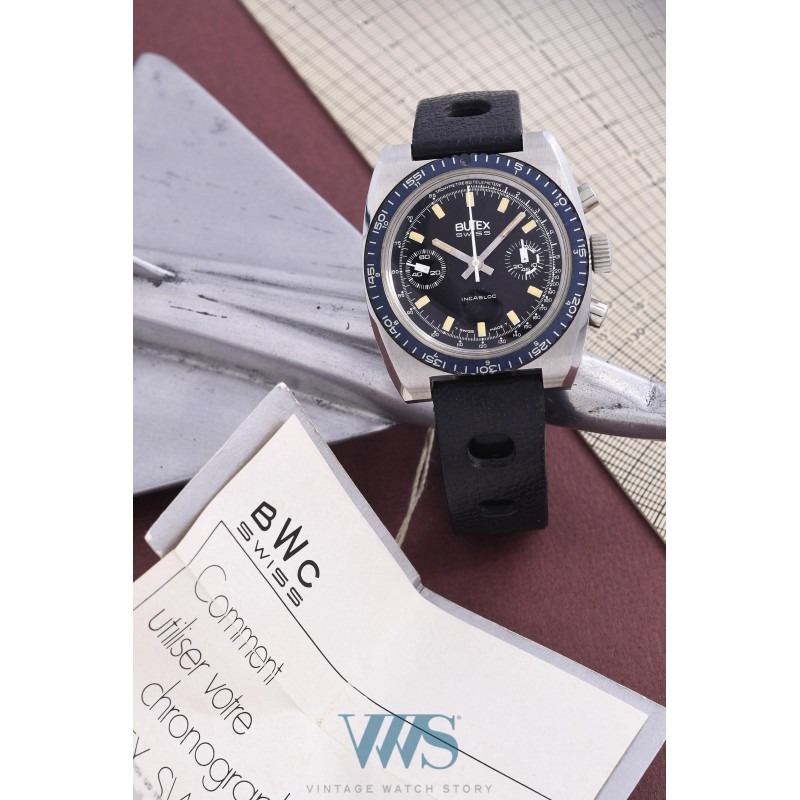 BUTEX by BWC (Chronographe Military - Incabloc 20 ATU / ref. 953011), vers 1972