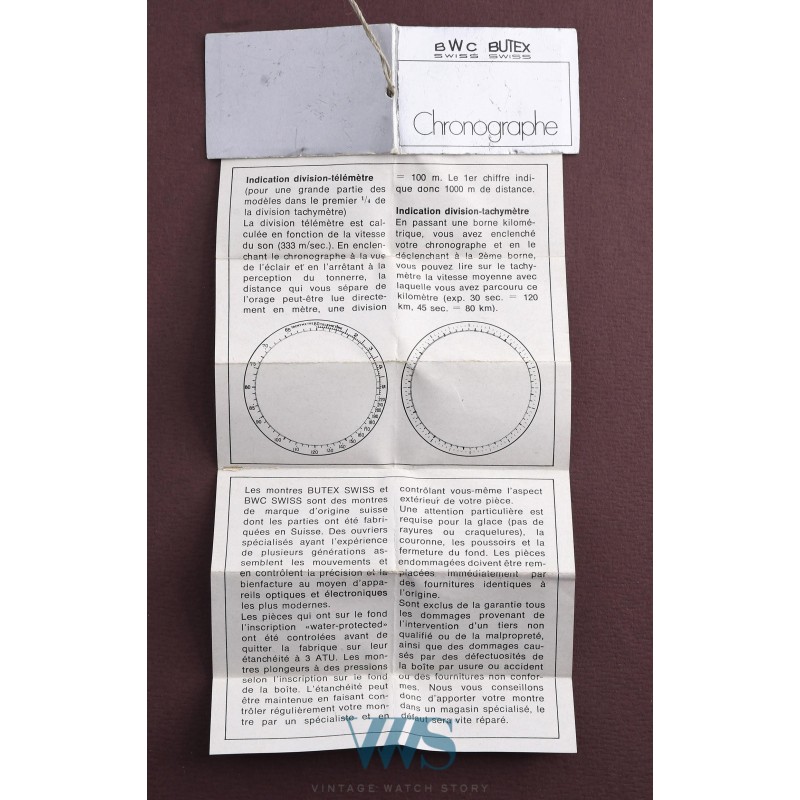 BUTEX by BWC (Chronographe Military - Incabloc 20 ATU / ref. 953011), vers 1972