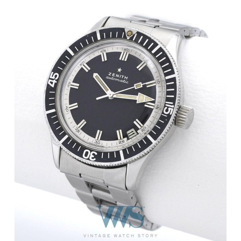 ZENITH (Diver Submarine - Automatic Date / Black / ref. A3630), vers 1969/72