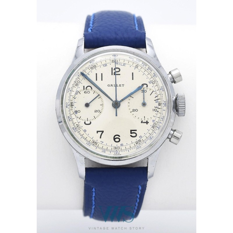 GALLET (Chronographe Pilote Bi-Compax - Silver), vers 1965